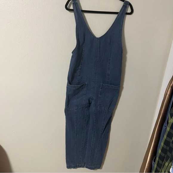 Happily Grey Oversized Denim Jumpsuit Overalls Coveralls Size XS adjustable Fall - Picture 3 of 8